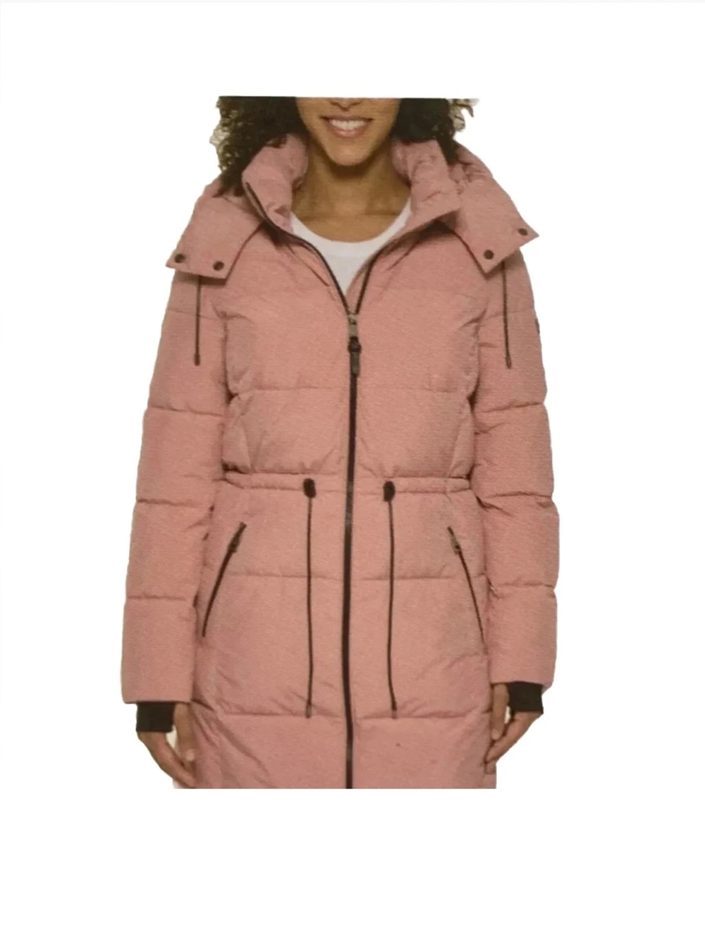 DKNY Ladies' Long Puffer JACKET Pink
